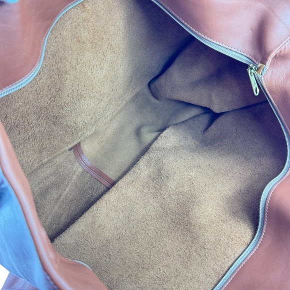 EL PORTAL Tote Bag in Brown Leather Tote Shopping Shoulder Bag Made in USA - Picture 12 of 12